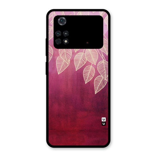 Leafy Outline Glass Back Case for Poco M4 Pro 4G