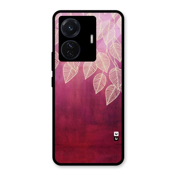 Leafy Outline Glass Back Case for Vivo T1 Pro