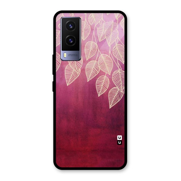 Leafy Outline Glass Back Case for Vivo V21e 5G