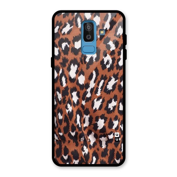 Leapord Design Glass Back Case for Galaxy J8