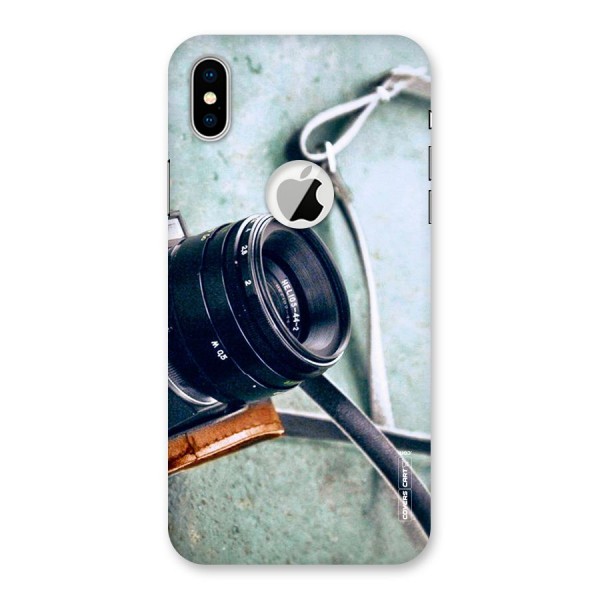 Leather Camera Lens Back Case for iPhone XS Logo Cut