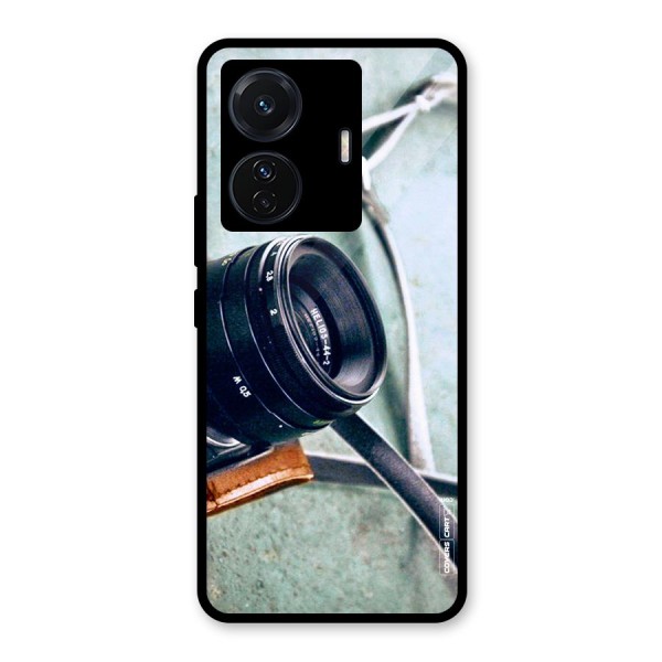 Leather Camera Lens Glass Back Case for Vivo T1 Pro