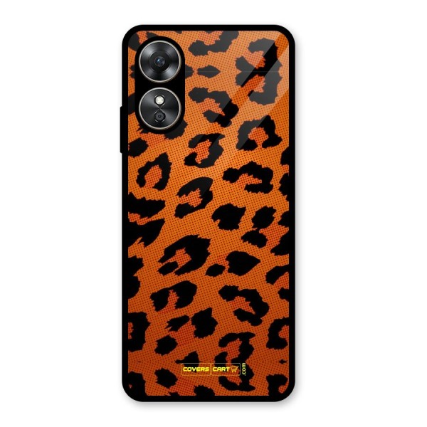 Leopard Glass Back Case for Oppo A17