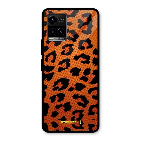 Leopard Glass Back Case for Vivo Y21 2021