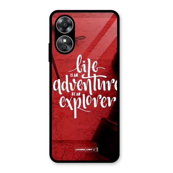 Life Adventure Explorer Glass Back Case for Oppo A17