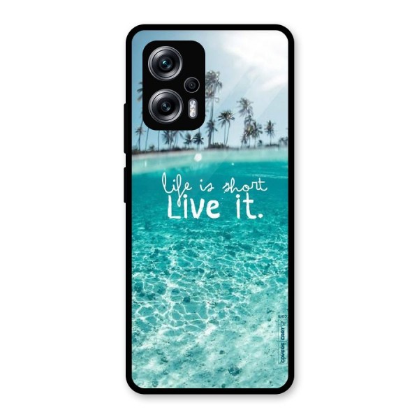 Life Is Short Glass Back Case for Redmi K50i