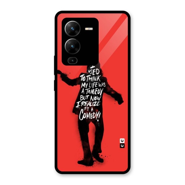 Life Tragedy Comedy Glass Back Case for Vivo V25 Pro