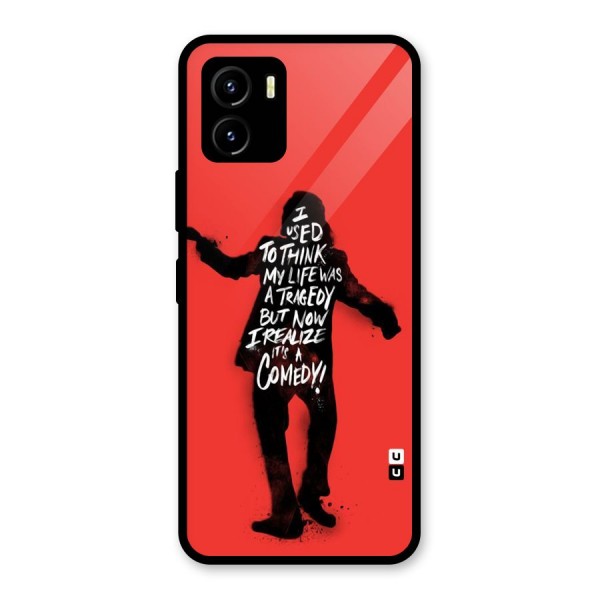 Life Tragedy Comedy Glass Back Case for Vivo Y15s