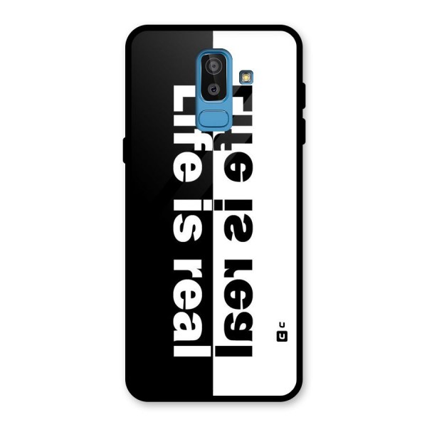 Life is Real Glass Back Case for Galaxy J8