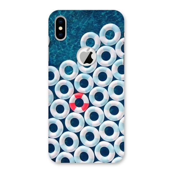 Light Blue Allure Back Case for iPhone XS Logo Cut