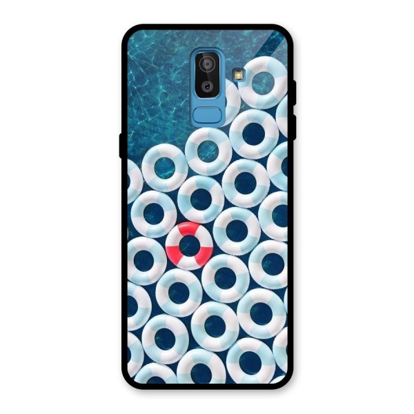 Light Blue Allure Glass Back Case for Galaxy J8