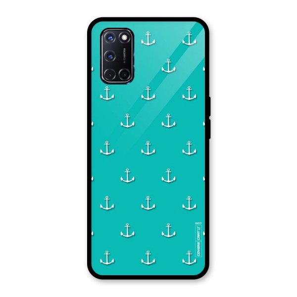 Light Blue Anchor Glass Back Case for Oppo A52