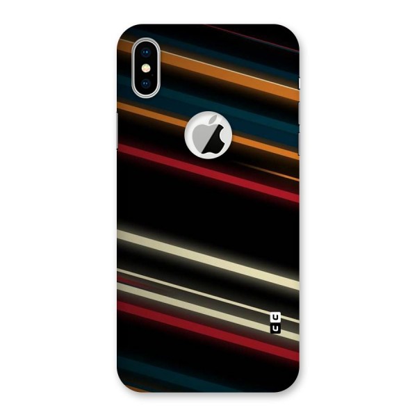 Light Diagonal Stripes Back Case for iPhone XS Logo Cut