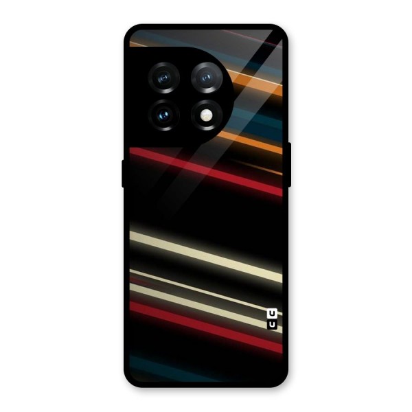 Light Diagonal Stripes Glass Back Case for OnePlus 11