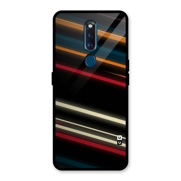 Light Diagonal Stripes Glass Back Case for Oppo F11 Pro