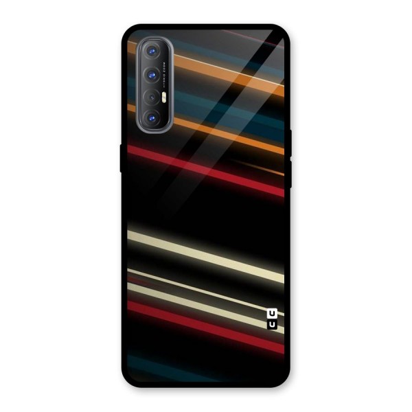 Light Diagonal Stripes Glass Back Case for Oppo Reno3 Pro