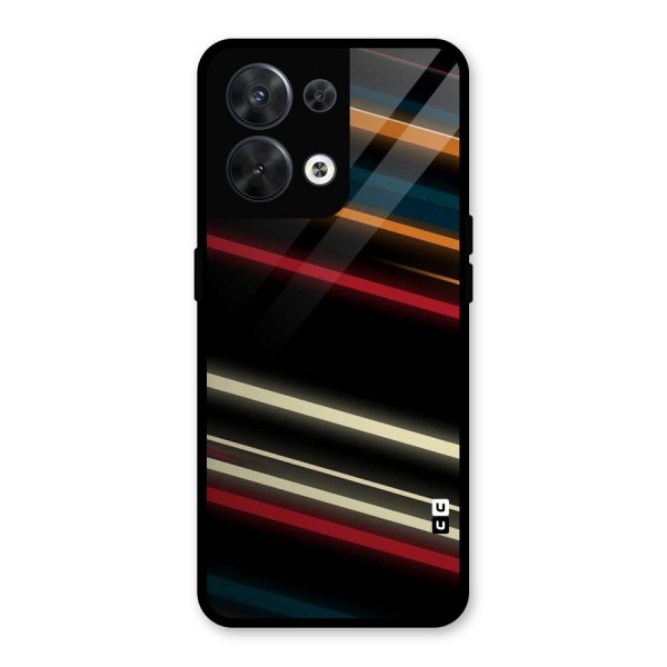 Light Diagonal Stripes Glass Back Case for Oppo Reno8 5G