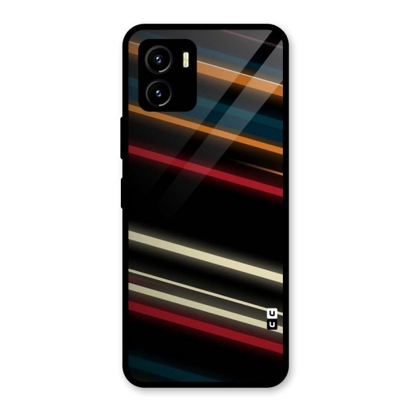 Light Diagonal Stripes Glass Back Case for Vivo Y15s