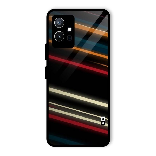 Light Diagonal Stripes Glass Back Case for Vivo iQOO Z6