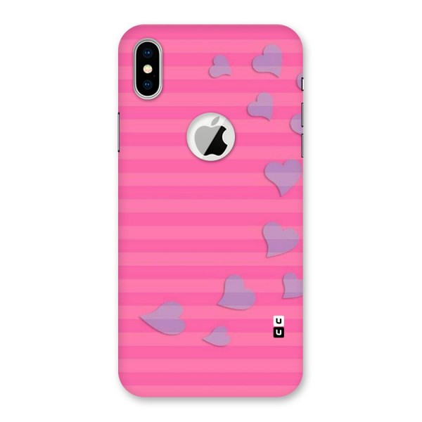 Light Heart Stripes Back Case for iPhone XS Logo Cut