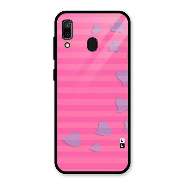 Light Heart Stripes Glass Back Case for Galaxy A30