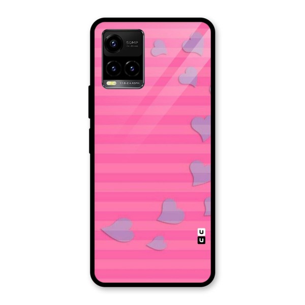 Light Heart Stripes Glass Back Case for Vivo Y21 2021