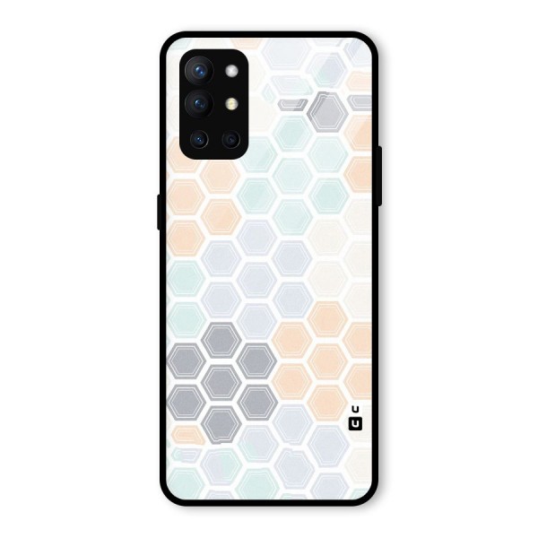 Light Hexagons Glass Back Case for OnePlus 9R