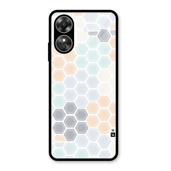 Light Hexagons Glass Back Case for Oppo A17