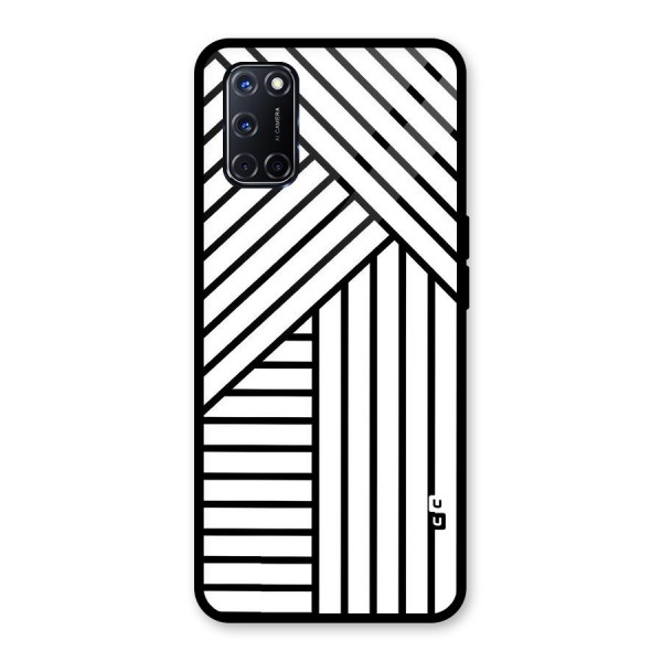 Lines Pattern Stripes Glass Back Case for Oppo A52