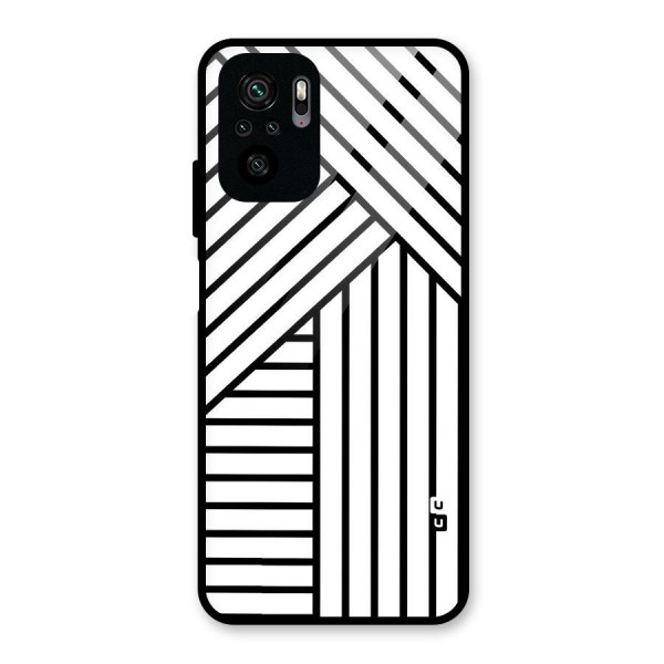 Lines Pattern Stripes Glass Back Case for Redmi Note 10S