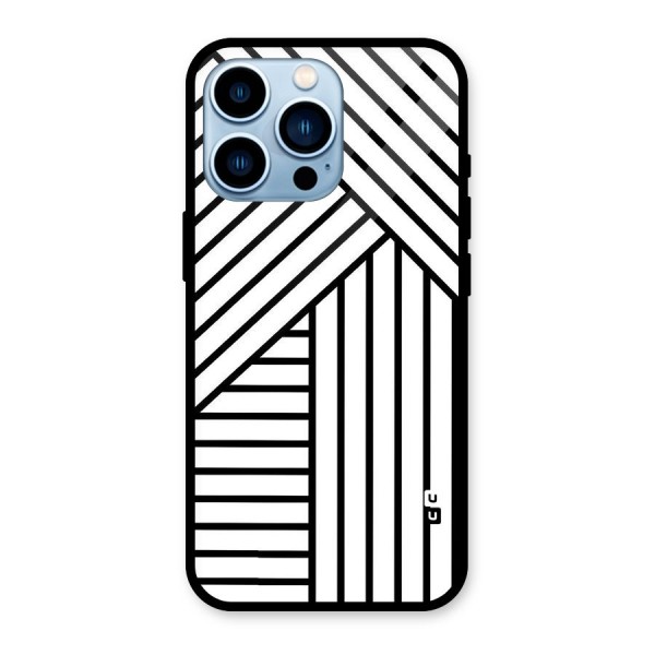 Lines Pattern Stripes Glass Back Case for iPhone 13 Pro