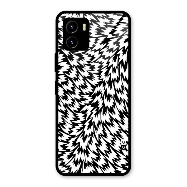 Lion Abstract Art Pattern Glass Back Case for Vivo Y15s