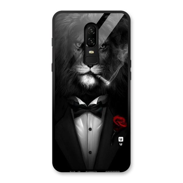 Lion Class Glass Back Case for OnePlus 6