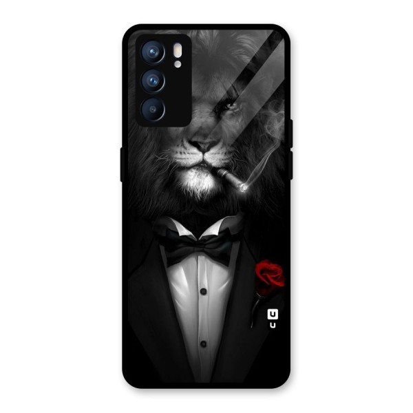 Lion Class Glass Back Case for Oppo Reno6 5G