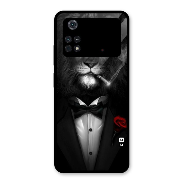 Lion Class Glass Back Case for Poco M4 Pro 4G