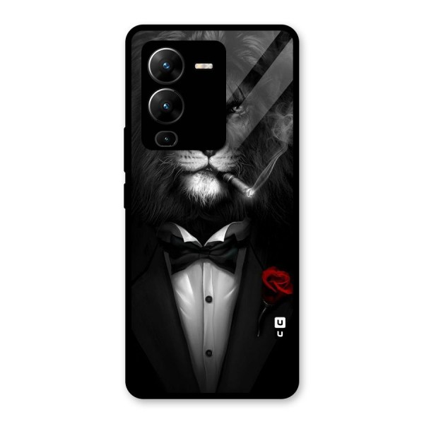 Lion Class Glass Back Case for Vivo V25 Pro