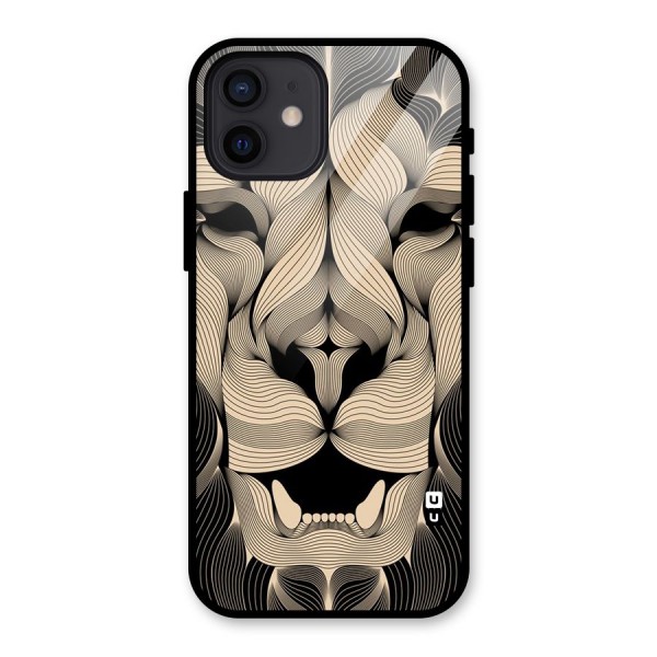 Lion Shape Design Glass Back Case for iPhone 12