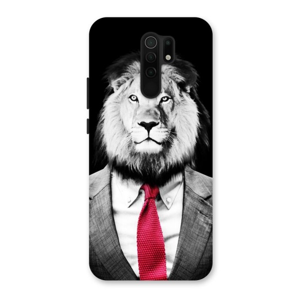 Lion with Red Tie Back Case for Redmi 9 Prime