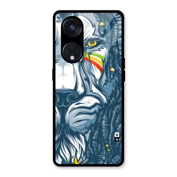 Lionic Face Glass Back Case for Reno8 T 5G