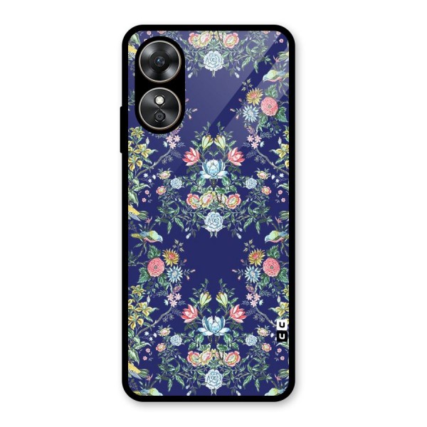 Little Flowers Pattern Glass Back Case for Oppo A17