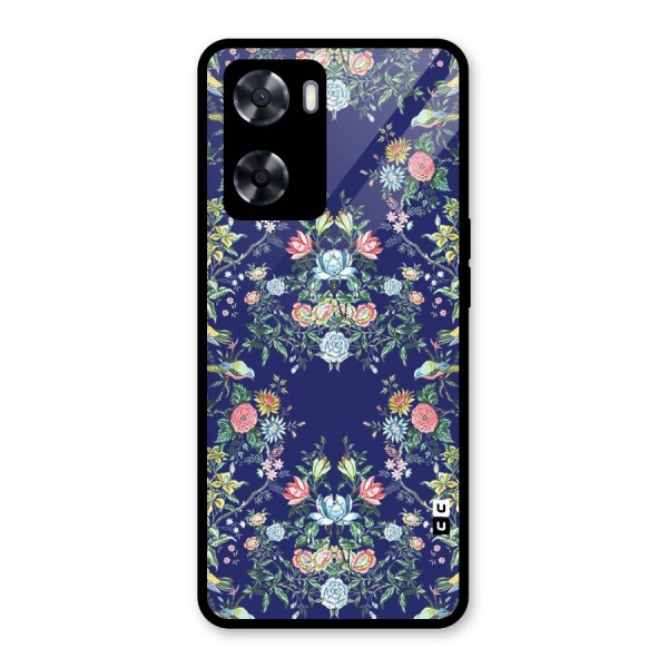 Little Flowers Pattern Glass Back Case for Oppo A57 2022