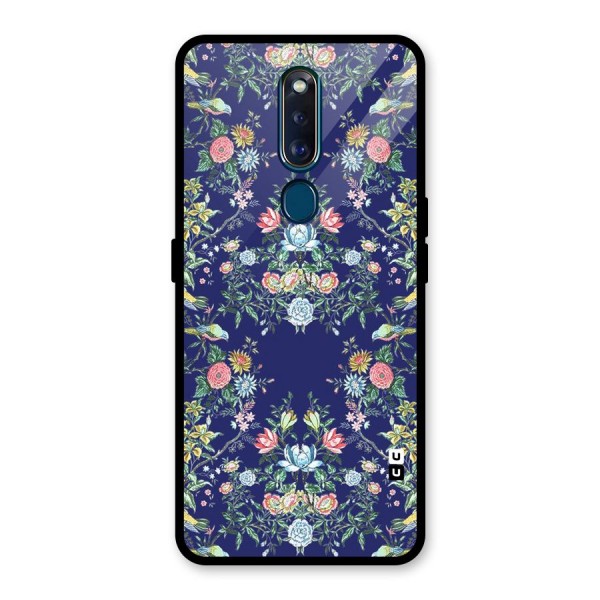 Little Flowers Pattern Glass Back Case for Oppo F11 Pro