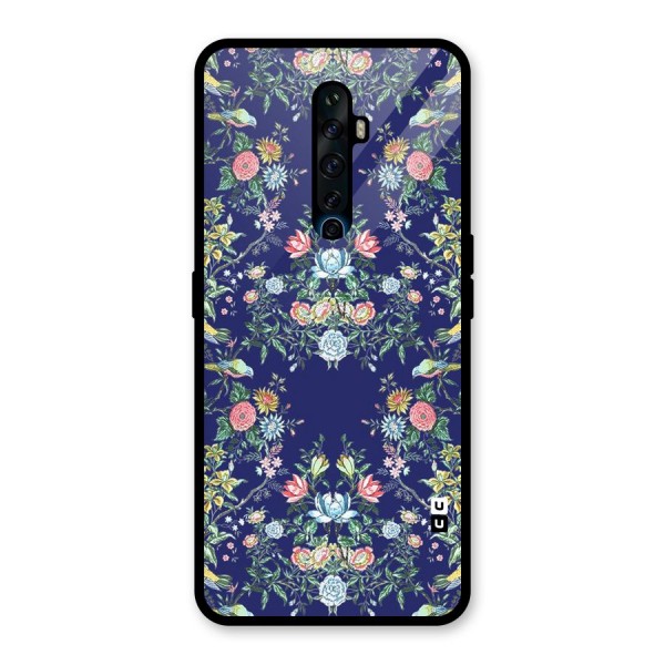 Little Flowers Pattern Glass Back Case for Oppo Reno2 Z