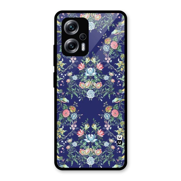 Little Flowers Pattern Glass Back Case for Redmi K50i