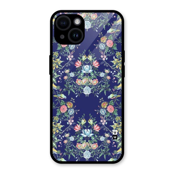 Little Flowers Pattern Glass Back Case for iPhone 14