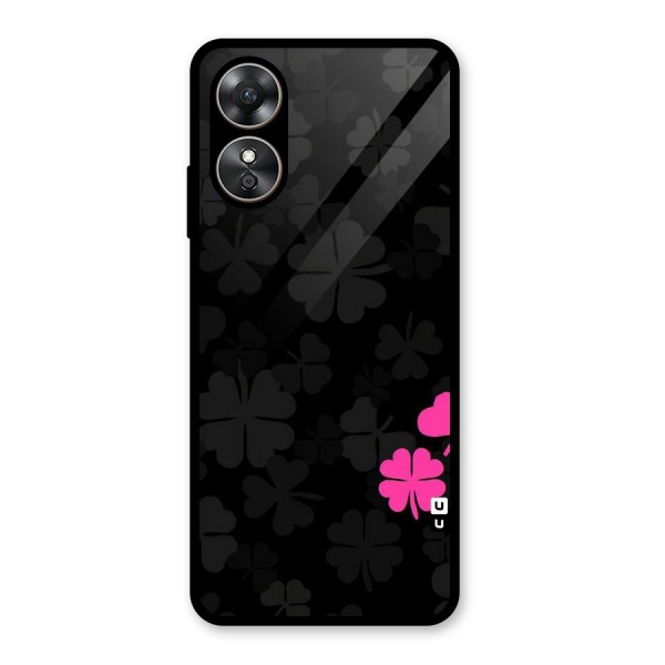 Little Pink Flower Glass Back Case for Oppo A17