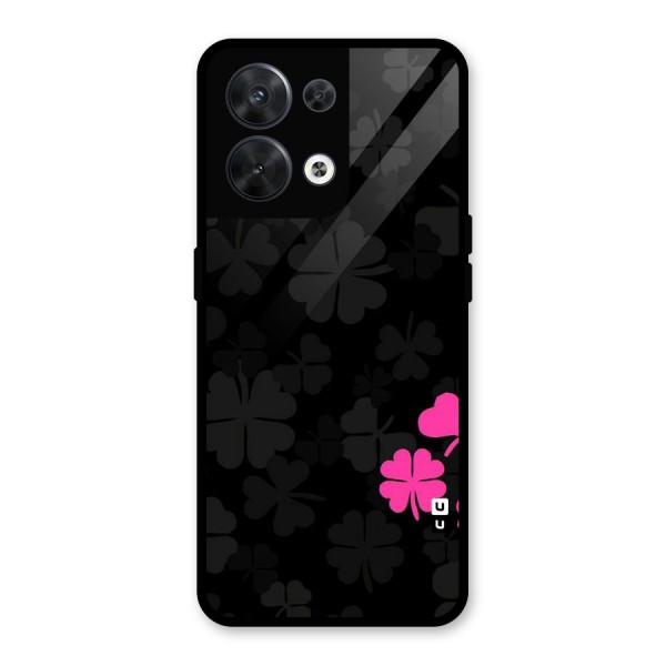 Little Pink Flower Glass Back Case for Oppo Reno8 5G