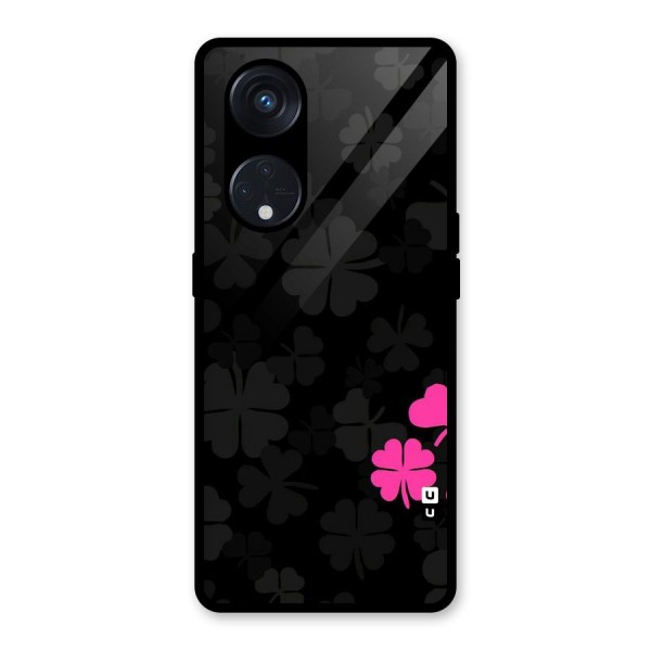 Little Pink Flower Glass Back Case for Reno8 T 5G