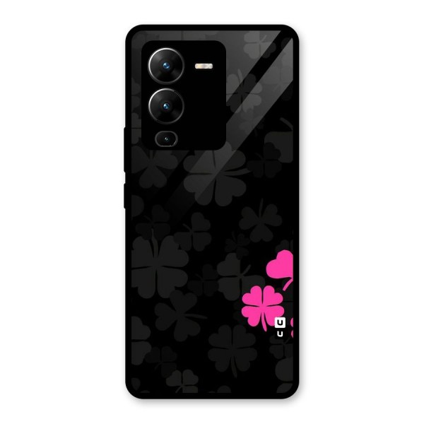 Little Pink Flower Glass Back Case for Vivo V25 Pro