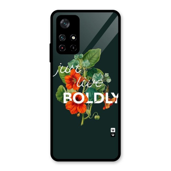 Live Boldly Glass Back Case for Poco M4 Pro 5G